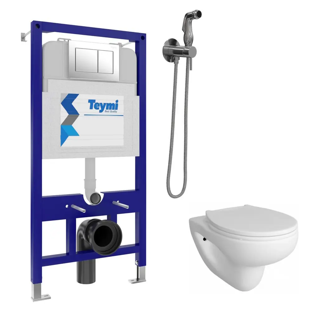 Фото 2 Комплект инсталляция с унитазом Teymi Hanna pro f08008 цвет белый Фото 2 Комплект инсталляция с унитазом Teymi Hanna pro f08008 цвет белый