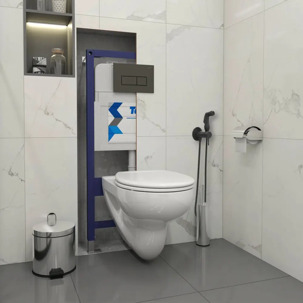 Фото 2 Комплект инсталляция с унитазом Teymi Hanna pro f08016 цвет белый Фото 2 Комплект инсталляция с унитазом Teymi Hanna pro f08016 цвет белый