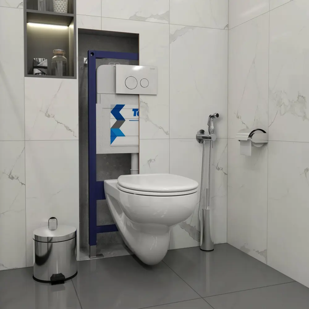 Фото 3 Комплект инсталляция с унитазом Teymi Hanna pro f08007 цвет белый Фото 3 Комплект инсталляция с унитазом Teymi Hanna pro f08007 цвет белый