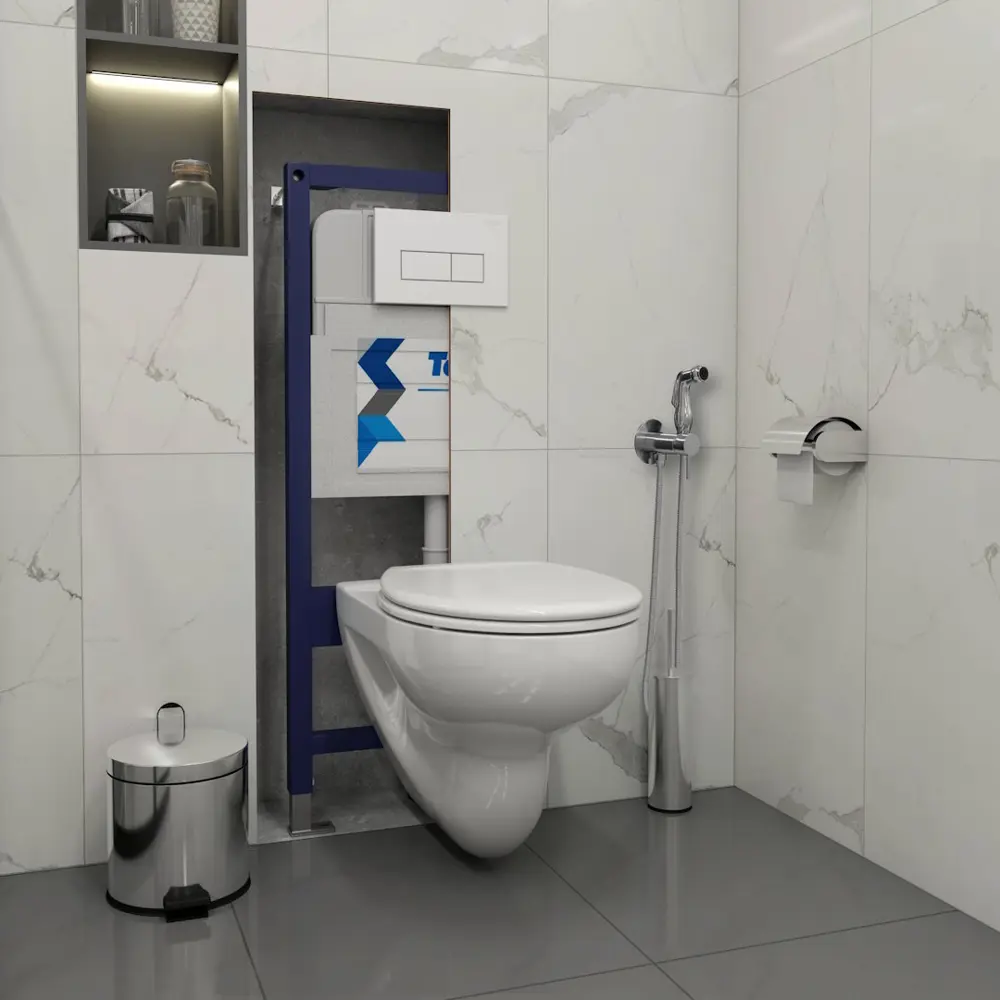 Фото 3 Комплект инсталляция с унитазом Teymi Hanna pro f08011 цвет белый Фото 3 Комплект инсталляция с унитазом Teymi Hanna pro f08011 цвет белый