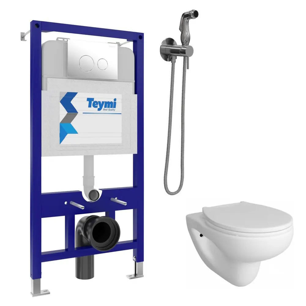 Фото 2 Комплект инсталляция с унитазом Teymi Hanna pro f08007 цвет белый Фото 2 Комплект инсталляция с унитазом Teymi Hanna pro f08007 цвет белый