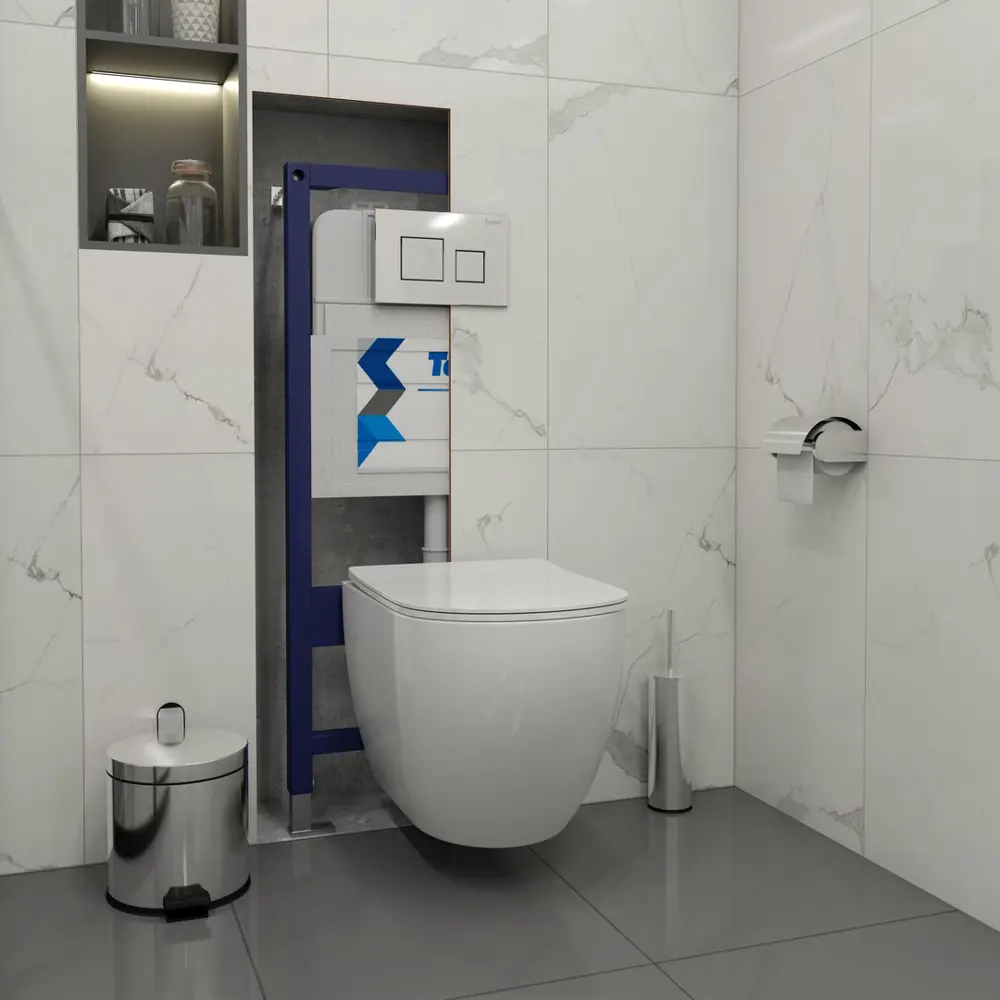 Фото 4 Комплект инсталляция с унитазом Teymi Lina media f01276 цвет белый Фото 4 Комплект инсталляция с унитазом Teymi Lina media f01276 цвет белый