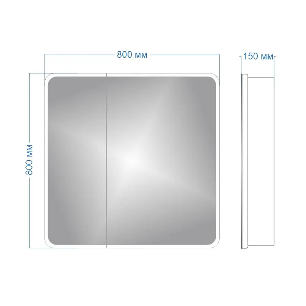 Фото 3 Шкаф зеркальный Teymi Solli T60207IR подвесной с подсветкой 80x80см Фото 3 Шкаф зеркальный Teymi Solli T60207IR подвесной с подсветкой 80x80см