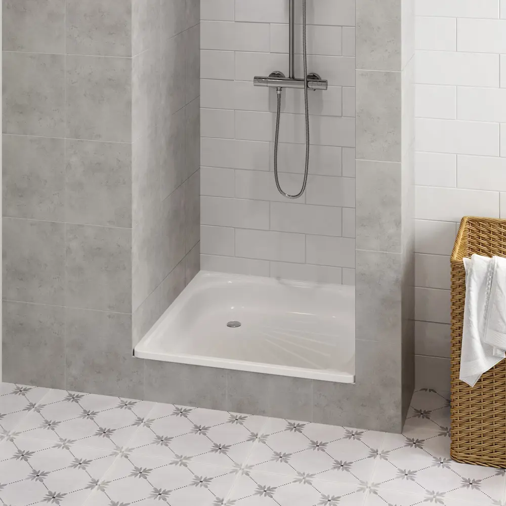 Фото 6 Душевой поддон Teymi Helmi F01438 квадрат сталь 80x80см, с ножками Фото 6 Душевой поддон Teymi Helmi F01438 квадрат сталь 80x80см, с ножками