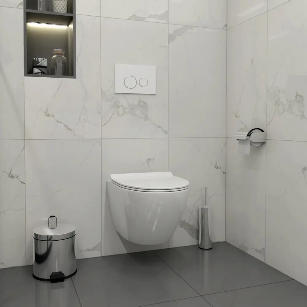 Фото 2 Инсталляция с унитазом комплект 5 в 1 Teymi F13516 унитаз подвесной безободковый Lina Pro кнопка белая/хром Фото 2 Инсталляция с унитазом комплект 5 в 1 Teymi F13516 унитаз подвесной безободковый Lina Pro кнопка белая/хром