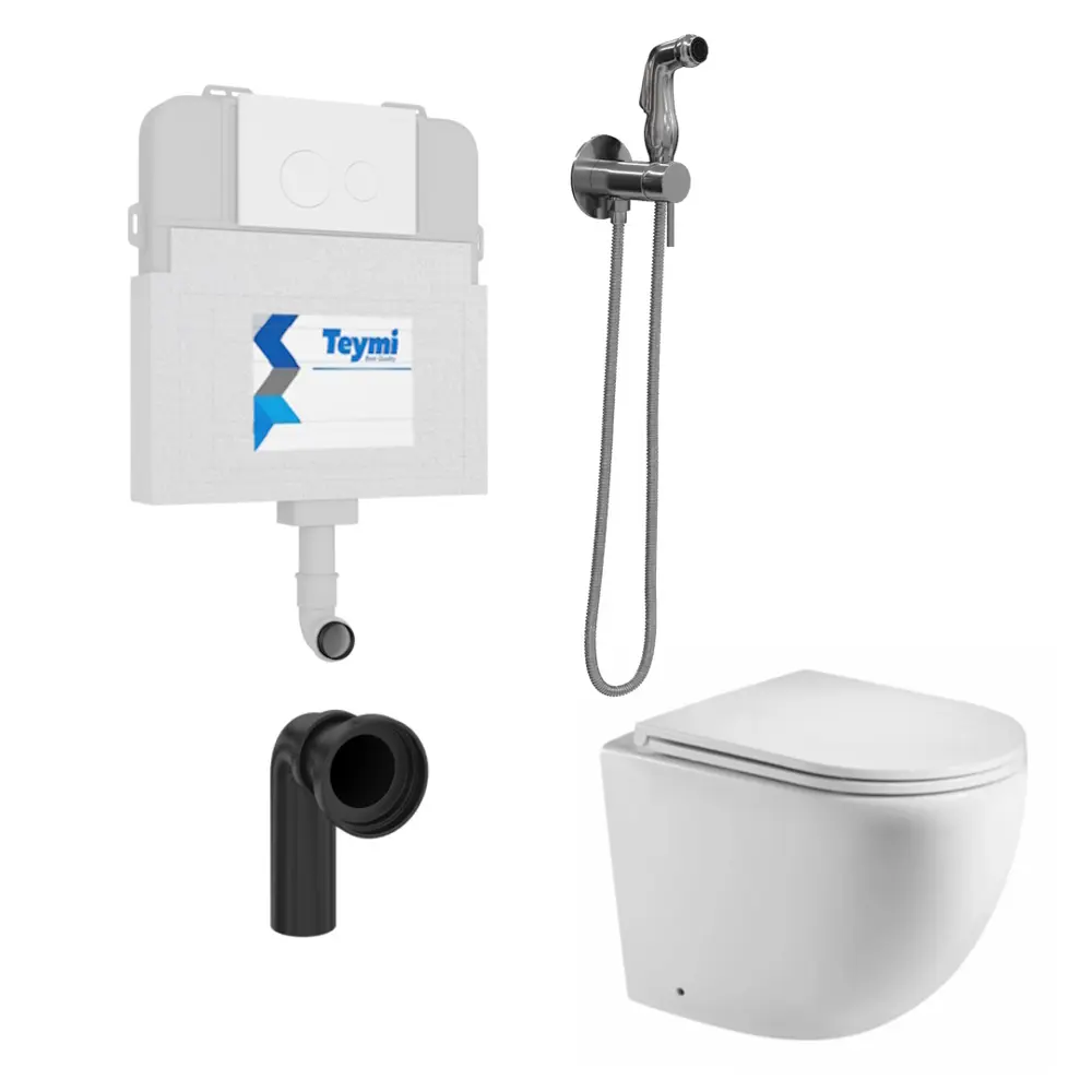 Фото 2 Комплект инсталляция и унитаз TEYMI Lina HD F12550 безободковый цвет кнопки белый Фото 2 Комплект инсталляция и унитаз TEYMI Lina HD F12550 безободковый цвет кнопки белый