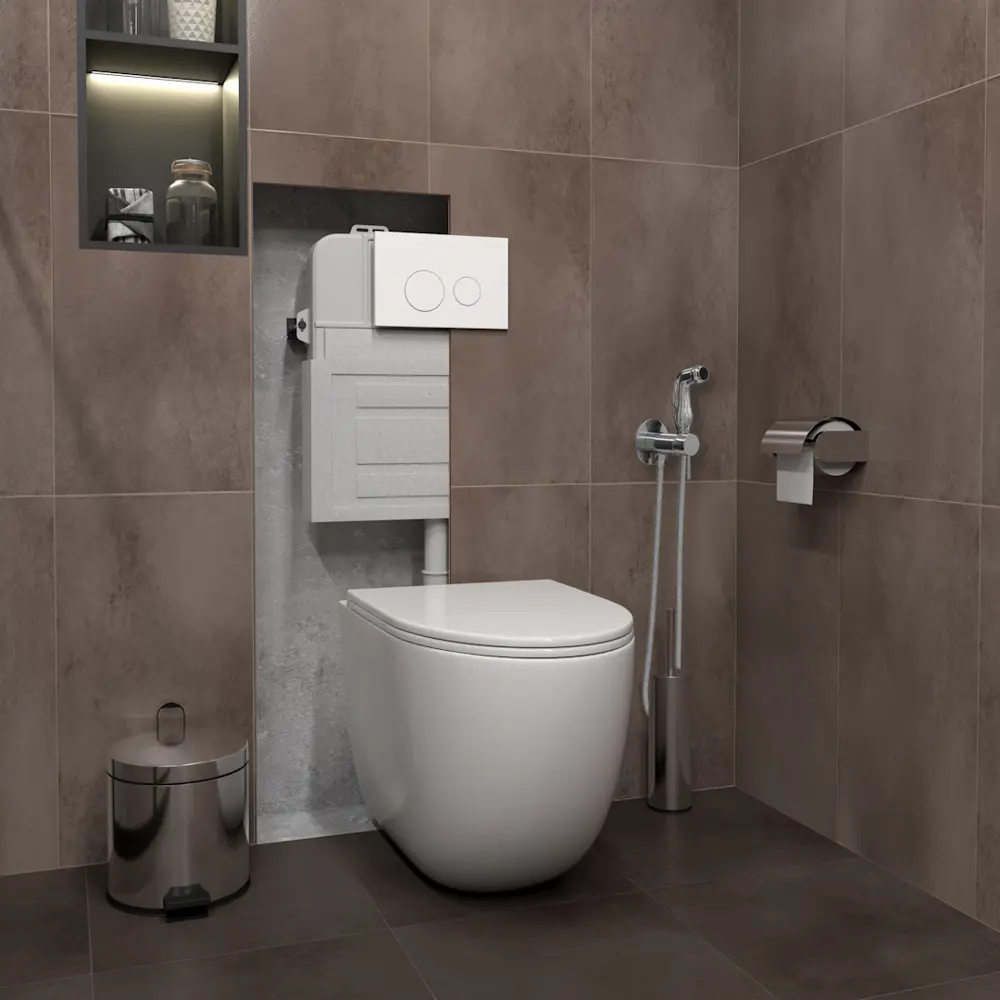 Фото 3 Комплект инсталляция и унитаз TEYMI Lina HD F12550 безободковый цвет кнопки белый Фото 3 Комплект инсталляция и унитаз TEYMI Lina HD F12550 безободковый цвет кнопки белый