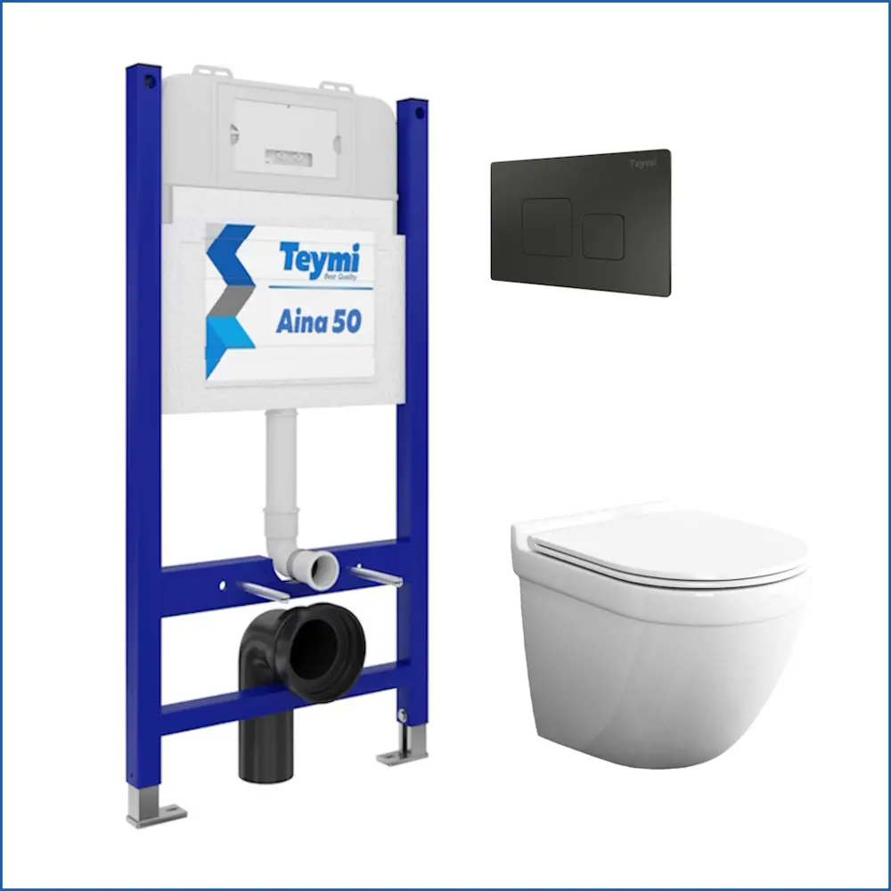 Фото 2 Комплект Teymi Инсталляция Aina 50 клавиша смыва Kati черная унитаз Iva F00576 Фото 2 Комплект Teymi Инсталляция Aina 50 клавиша смыва Kati черная унитаз Iva F00576