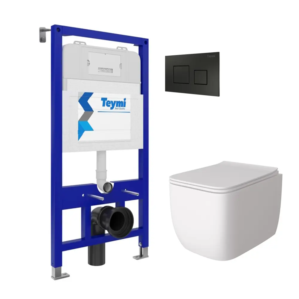 Фото Комплект инсталляция с унитазом Teymi T70772 цвет белый Фото Комплект инсталляция с унитазом Teymi T70772 цвет белый
