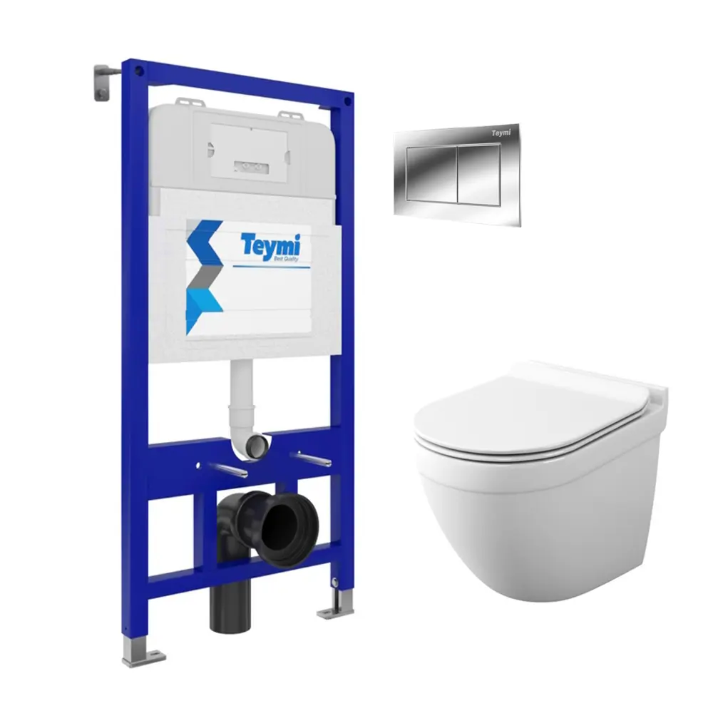 Фото Комплект инсталляция с унитазом Teymi T70745 цвет белый Фото Комплект инсталляция с унитазом Teymi T70745 цвет белый