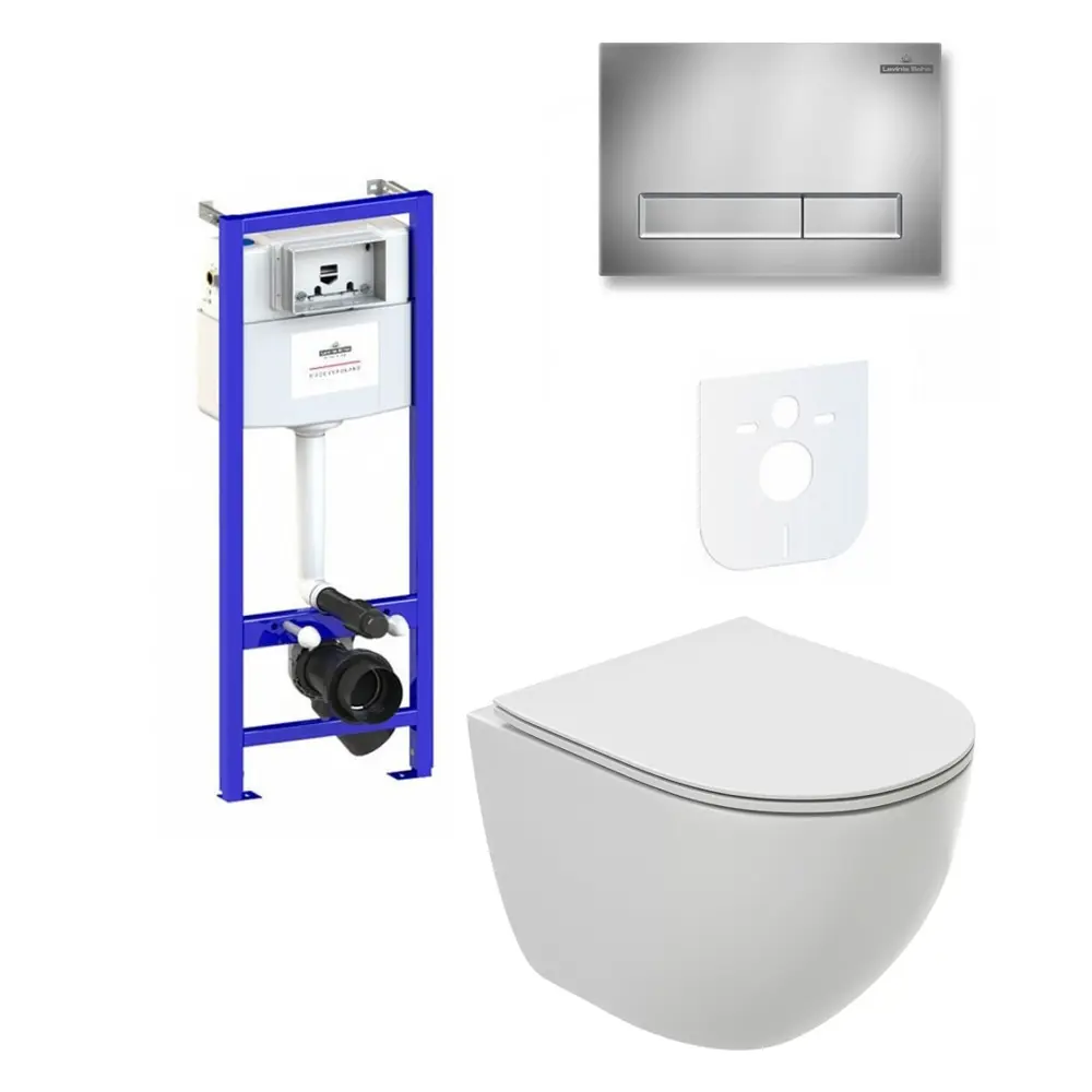 Фото Комплект инсталляция с унитазом Teymi 38010010_3805001C_T40105 цвет белый Фото Комплект инсталляция с унитазом Teymi 38010010_3805001C_T40105 цвет белый