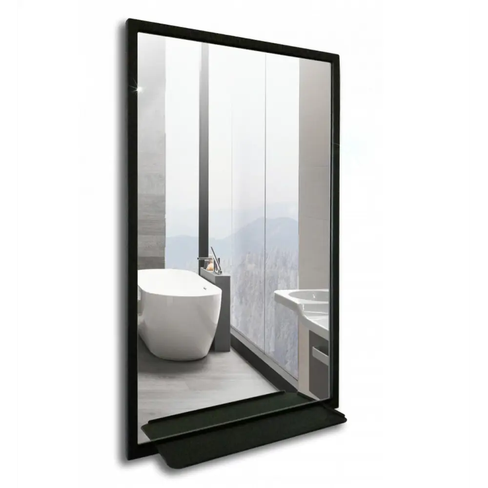 Фото 3 Зеркало Teymi Helmi Loft ЗЛП02 50х90 Black Edition черная стальная рама полка Фото 3 Зеркало Teymi Helmi Loft ЗЛП02 50х90 Black Edition черная стальная рама полка