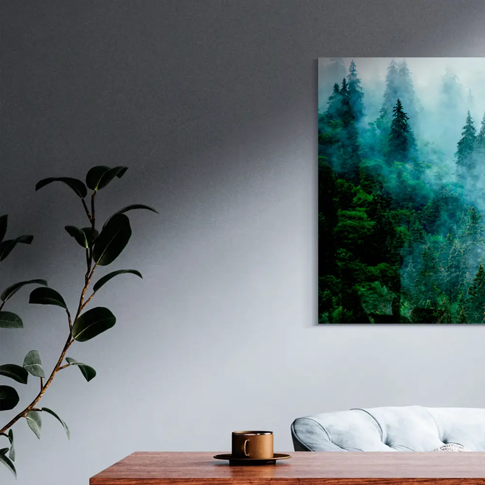 Фото 4 Картина на стекле Postermarket Туманный лес 50x70 см