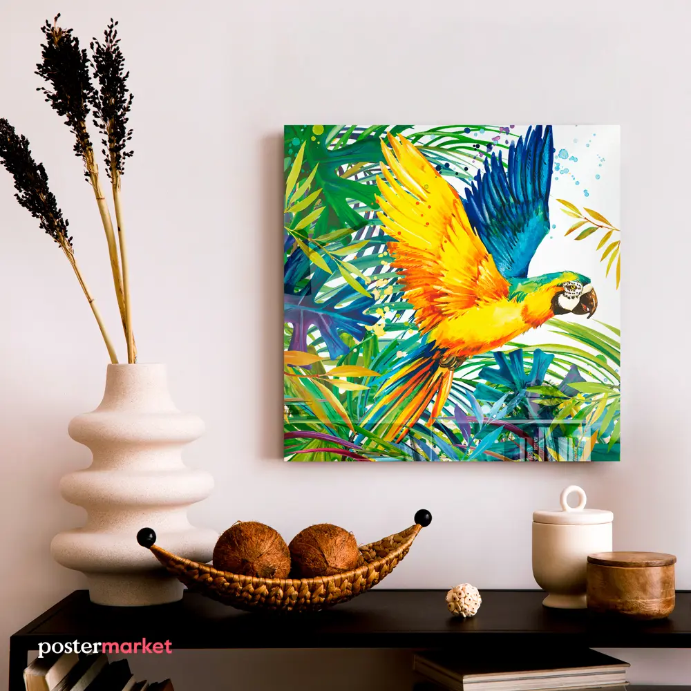 Фото 3 Картина без рамки Postermarket Попугай 30x30 см Фото 3 Картина без рамки Postermarket Попугай 30x30 см