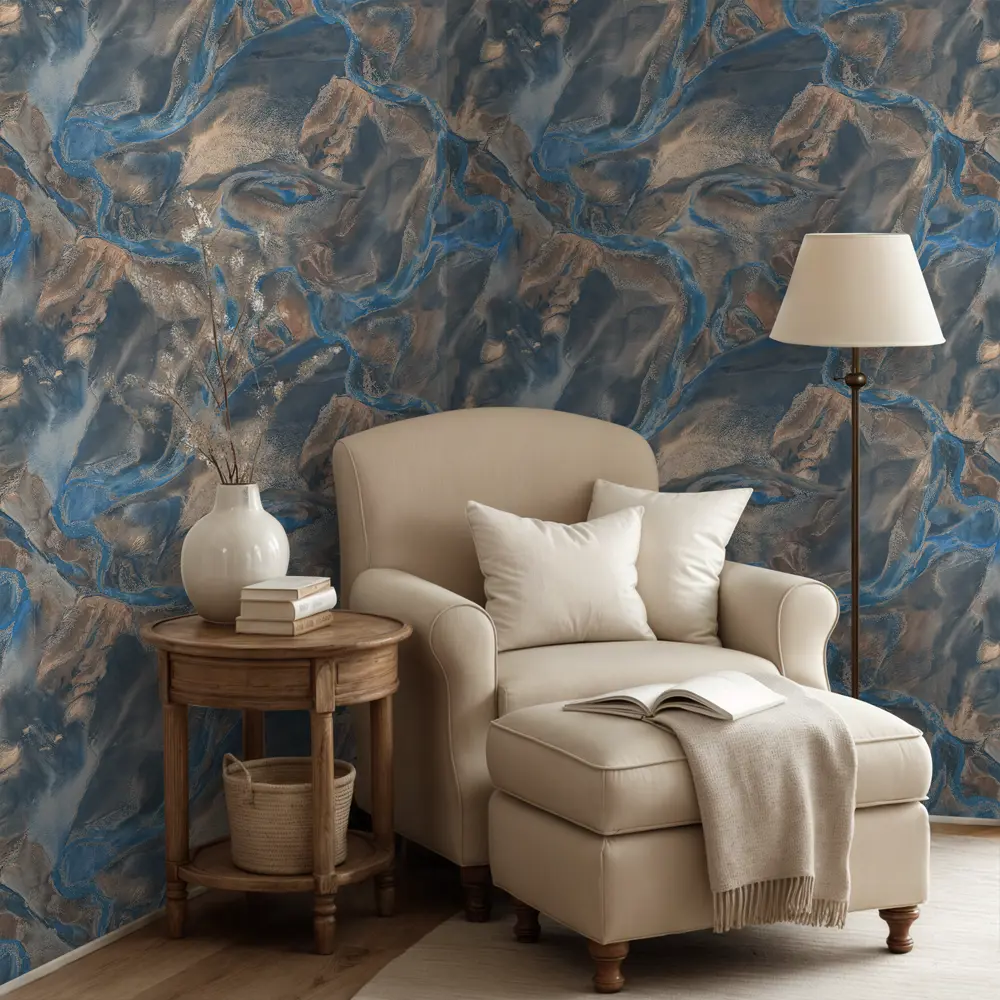 Фото 4 Обои флизелиновые Euro Decor Istok синие 1.06 м ED7293-03 Фото 4 Обои флизелиновые Euro Decor Istok синие 1.06 м ED7293-03