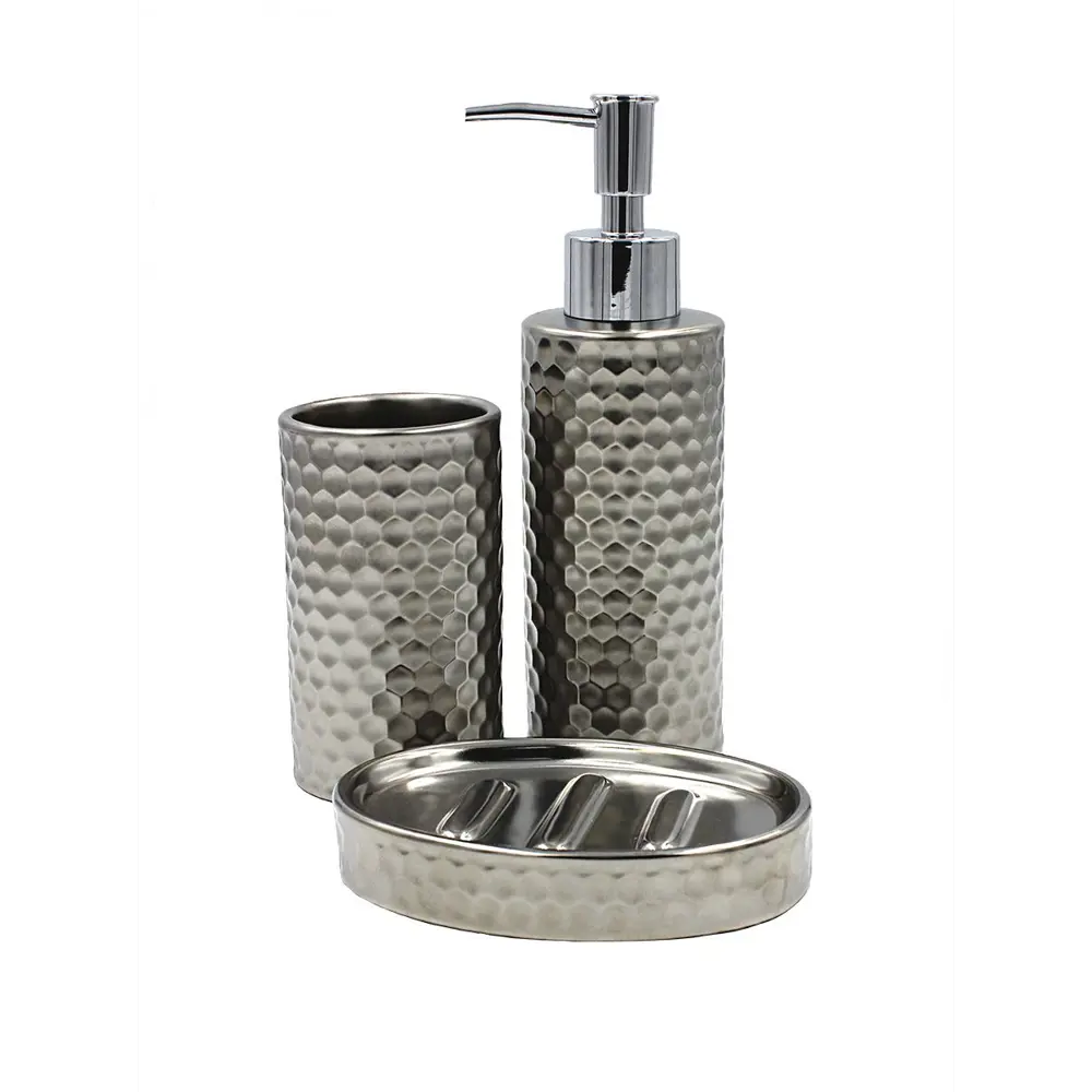 Фото 2 Комплект настольный Bath Plus Ferro SET3: дозатор для жидкого мыла, мыльница, стакан для зубных щеток Фото 2 Комплект настольный Bath Plus Ferro SET3: дозатор для жидкого мыла, мыльница, стакан для зубных щеток