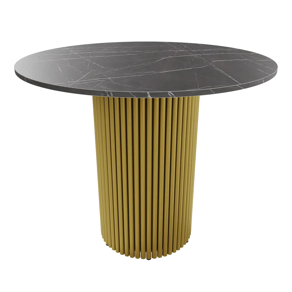 Фото Кухонный стол круглый Genglass Trubis GGT-03-1-4-L-90 90x90 см лдсп цвет черный мрамор Фото Кухонный стол круглый Genglass Trubis GGT-03-1-4-L-90 90x90 см лдсп цвет черный мрамор