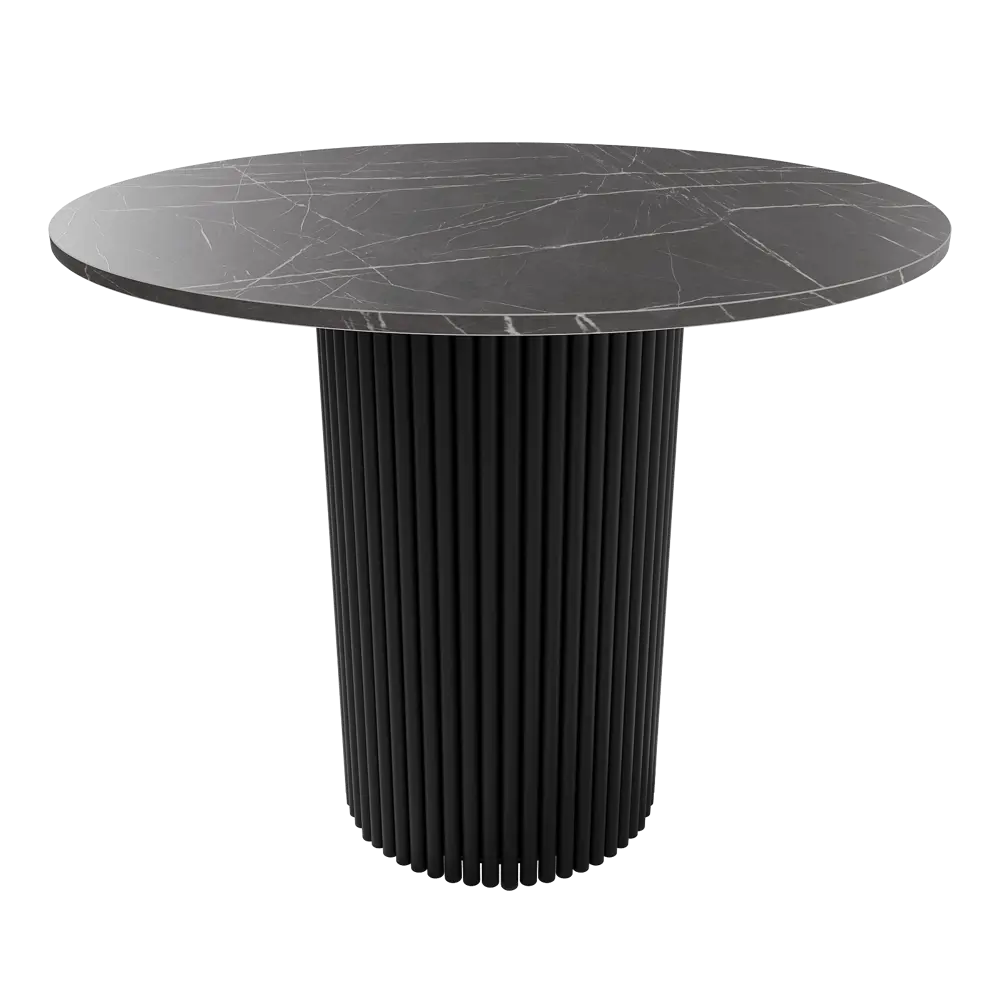 Фото Кухонный стол круглый Genglass Trubis GGT-03-2-4-L-90 90x90 см лдсп цвет черный мрамор Фото Кухонный стол круглый Genglass Trubis GGT-03-2-4-L-90 90x90 см лдсп цвет черный мрамор