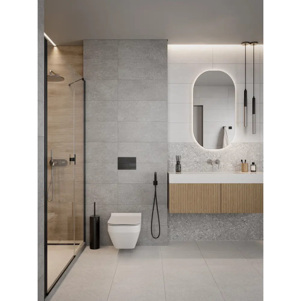 Фото 4 Настенная плитка Cracia Ceramica Bravo 02 25x60 см 1.2 м² цвет серый Фото 4 Настенная плитка Cracia Ceramica Bravo 02 25x60 см 1.2 м² цвет серый