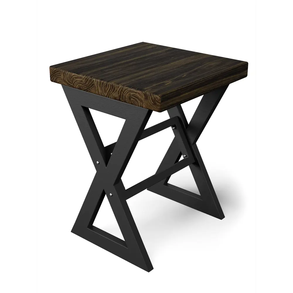 Фото 2 Табурет Табурет Solarius tab-loft-X-ven-black 35x45.5x35 см ножки металл черный сиденье сосна цвет коричневый 1 Фото 2 Табурет Табурет Solarius tab-loft-X-ven-black 35x45.5x35 см ножки металл черный сиденье сосна цвет коричневый 1