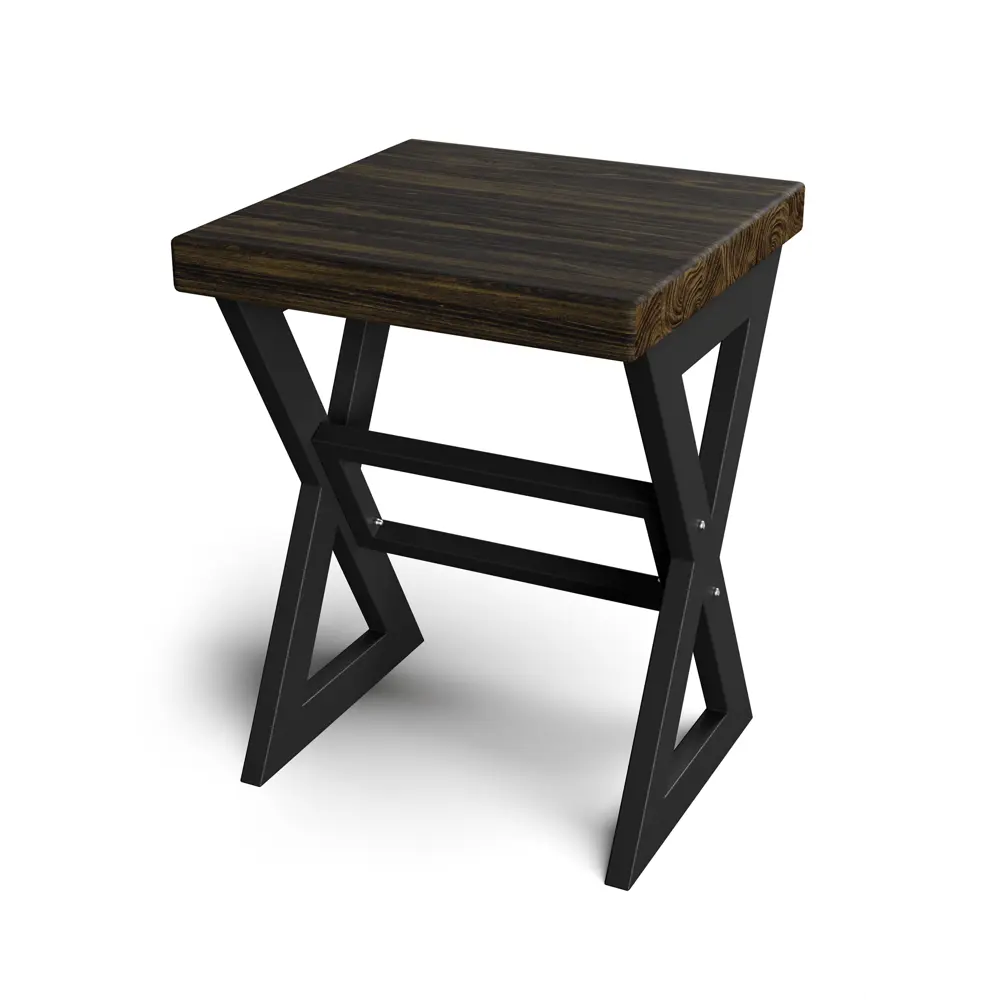 Фото 2 Табурет Табурет Solarius tab-loft-X-ven-black-2 35x45.5x35 см ножки металл черный сиденье сосна цвет коричневый 2 шт Фото 2 Табурет Табурет Solarius tab-loft-X-ven-black-2 35x45.5x35 см ножки металл черный сиденье сосна цвет коричневый 2 шт