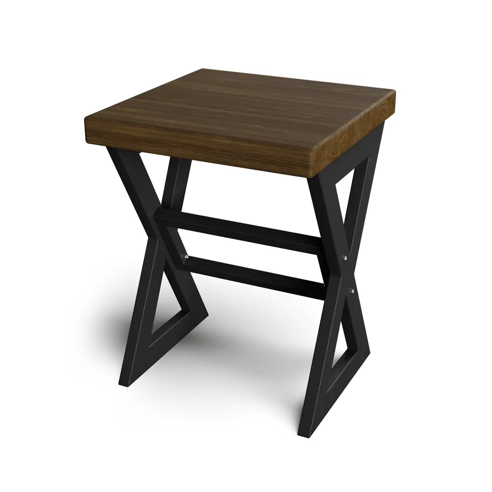 Фото 2 Табурет Табурет Solarius tab-loft-X-temd-black-2 35x45.5x35 см ножки металл черный сиденье сосна цвет коричневый 2 шт Фото 2 Табурет Табурет Solarius tab-loft-X-temd-black-2 35x45.5x35 см ножки металл черный сиденье сосна цвет коричневый 2 шт