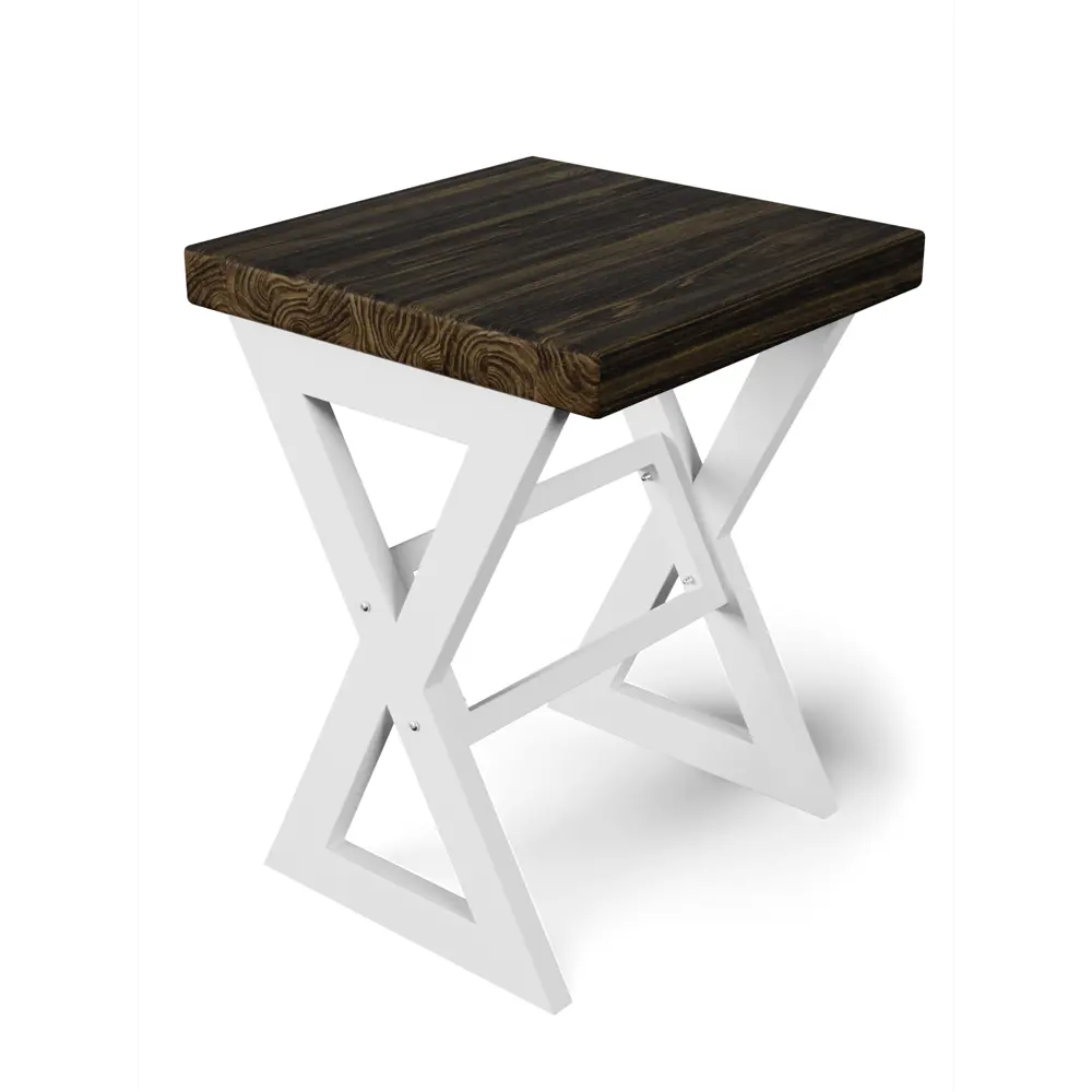Фото 2 Табурет Табурет Solarius tab-loft-X-ven-white-2 35x45.5x35 см ножки металл белый сиденье сосна цвет коричневый 2 шт Фото 2 Табурет Табурет Solarius tab-loft-X-ven-white-2 35x45.5x35 см ножки металл белый сиденье сосна цвет коричневый 2 шт