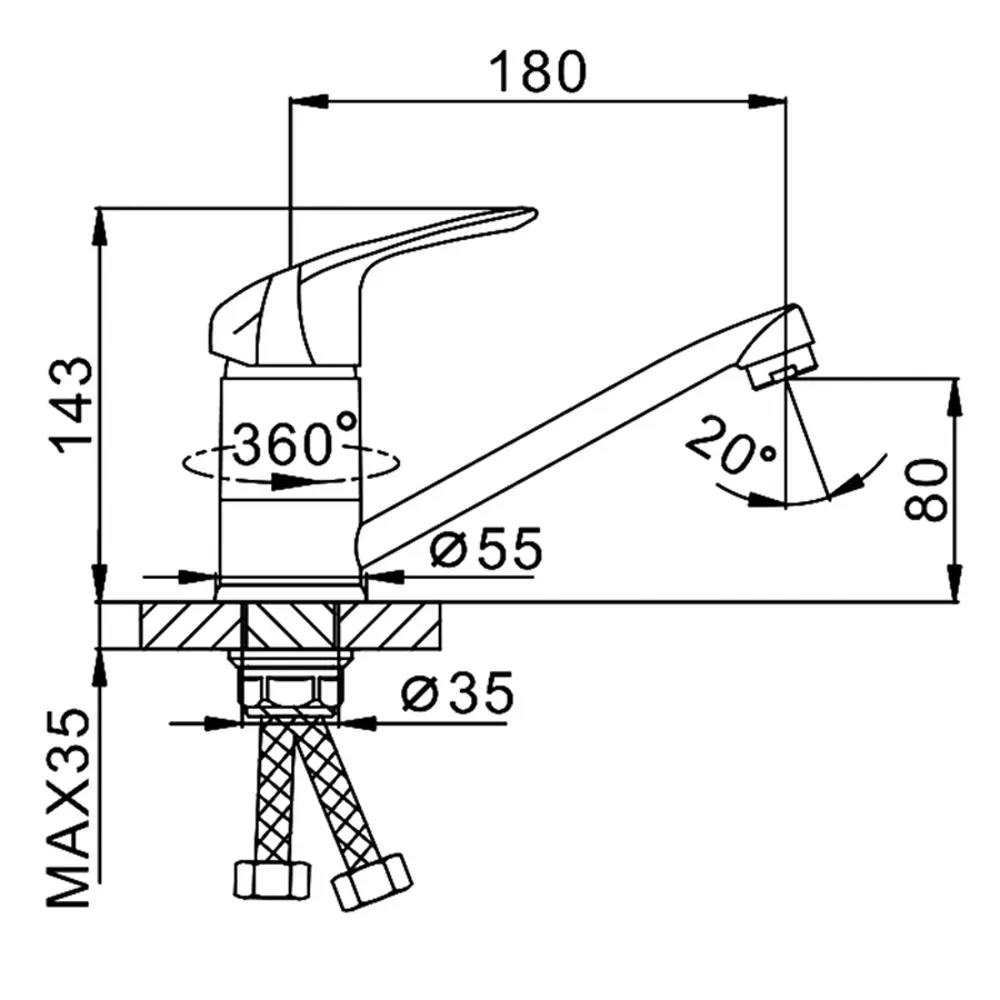 Фото 2 Смеситель для кухни Frap 30228 поворотный излив 8 см цвет хром