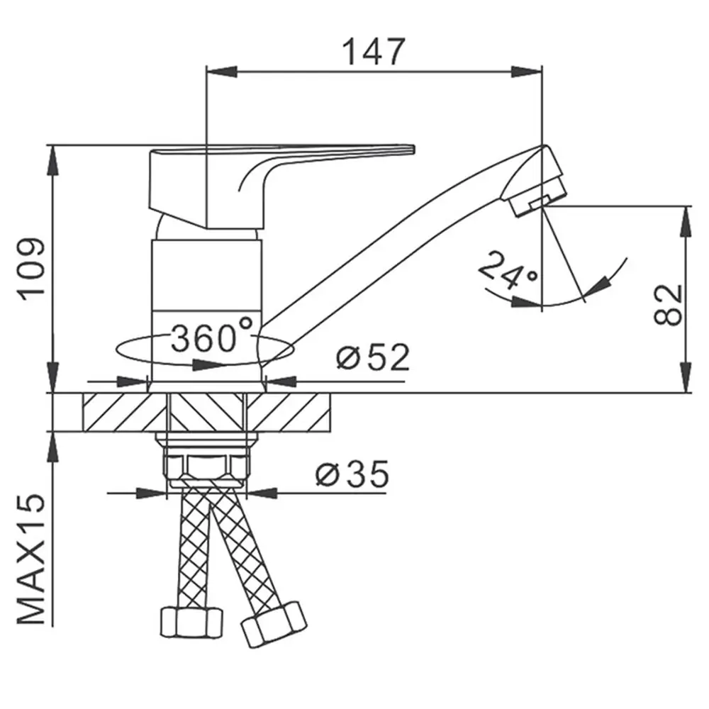 Фото 2 Смеситель для кухни Frap 48400 поворотный излив 8.2 см цвет хром