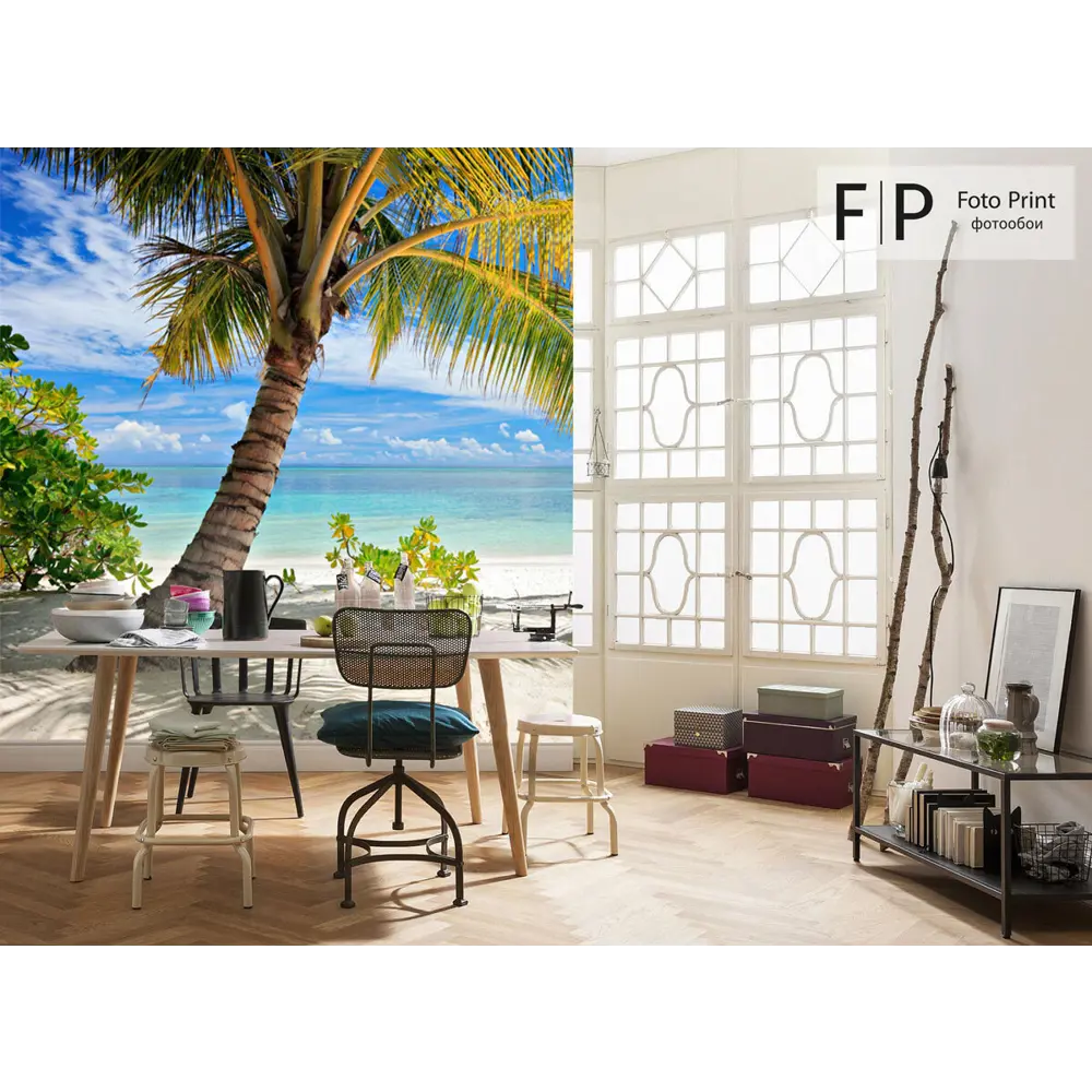 Фото 2 Фотообои флизелиновые Foto Print Пальмовый пляж 08-048-А-2.5-2.7 250x270 см