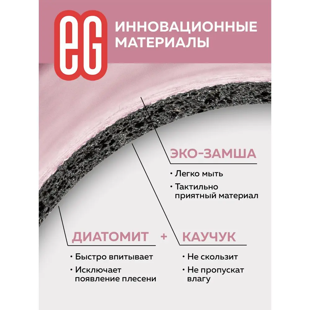 Фото 4 Коврик для ванной комнаты Еврогарант ЕГ Rosso 40x60см цвет розовый Фото 4 Коврик для ванной комнаты Еврогарант ЕГ Rosso 40x60см цвет розовый