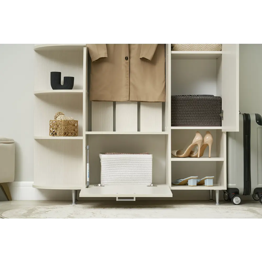 Фото 11 Комплект мебели для прихожей Нонтон Лика №2 120x215x36.4 см ЛДСП цвет бежевый Фото 11 Комплект мебели для прихожей Нонтон Лика №2 120x215x36.4 см ЛДСП цвет бежевый