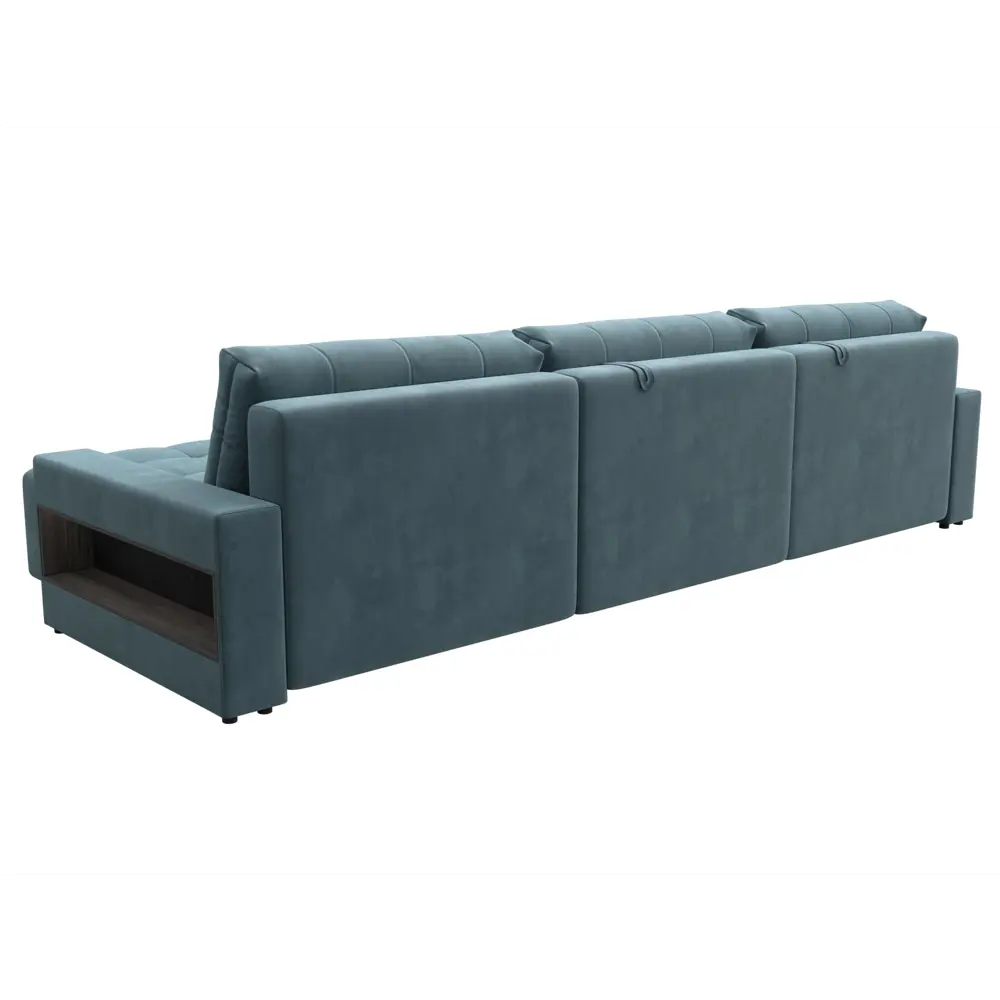 Фото 5 Диван угловой с полками Лига-053 НПБ Лонг Лига диванов 128959 331x90x160 см велюр цвет seven 113 бирюзовый Фото 5 Диван угловой с полками Лига-053 НПБ Лонг Лига диванов 128959 331x90x160 см велюр цвет seven 113 бирюзовый