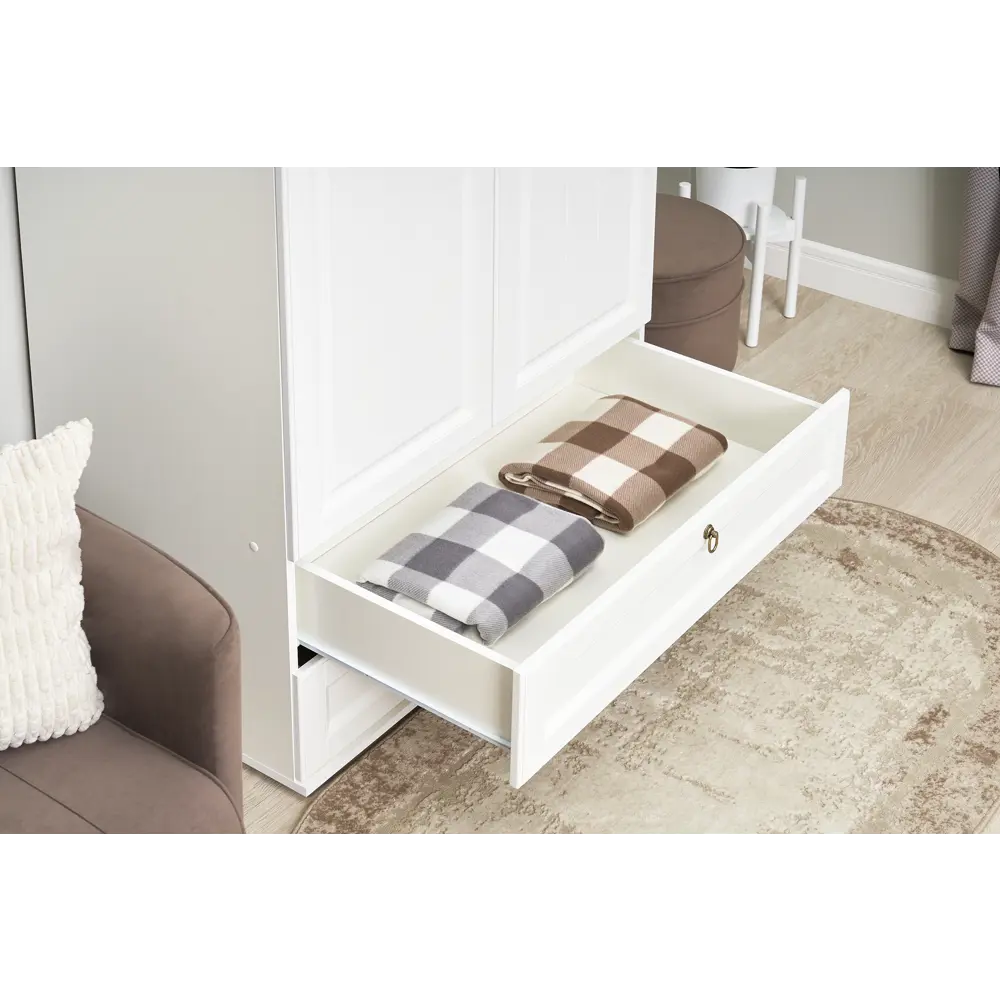 Фото 7 Шкаф Миф 90x211.60x52.80 см 2 створчатый ЛДСП цвет белый/орех Фото 7 Шкаф Миф 90x211.60x52.80 см 2 створчатый ЛДСП цвет белый/орех