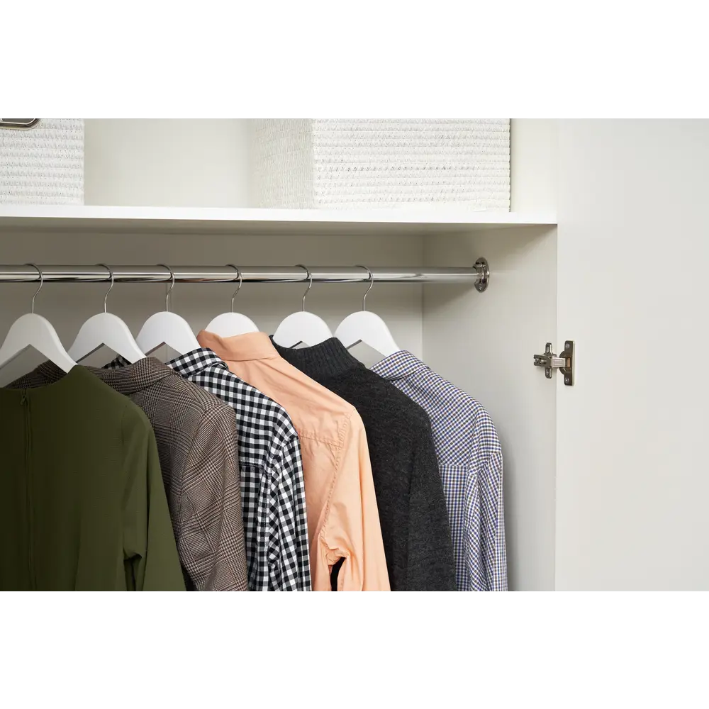 Фото 8 Шкаф Миф 90x211.60x52.80 см 2 створчатый ЛДСП цвет белый/орех Фото 8 Шкаф Миф 90x211.60x52.80 см 2 створчатый ЛДСП цвет белый/орех