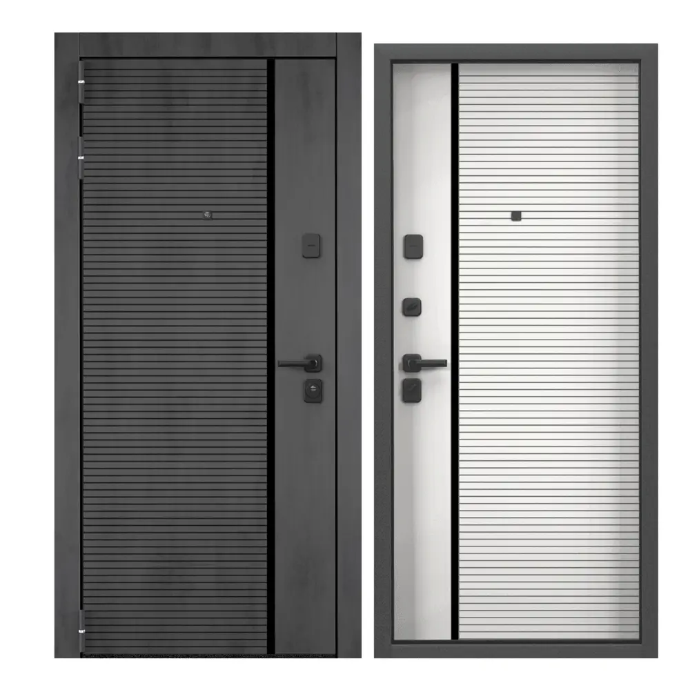 Фото Входная дверь Buldoors 90 РP ФЛС-248 левый 205x86см цвет букле графит/белый матовый Фото Входная дверь Buldoors 90 РP ФЛС-248 левый 205x86см цвет букле графит/белый матовый