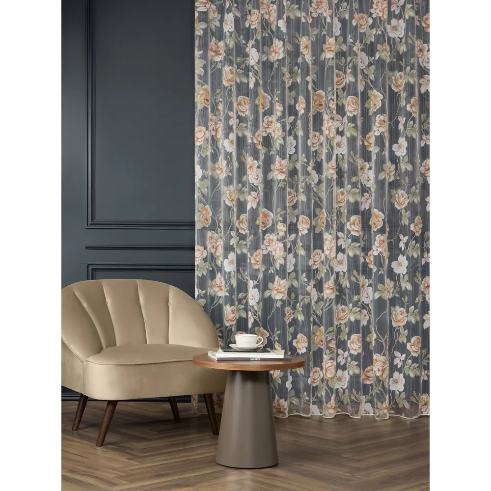 Фото Штора Arya home 8001885870612 на шторной ленте 260x300 см цвет коричневый, зеленый Фото Штора Arya home 8001885870612 на шторной ленте 260x300 см цвет коричневый, зеленый