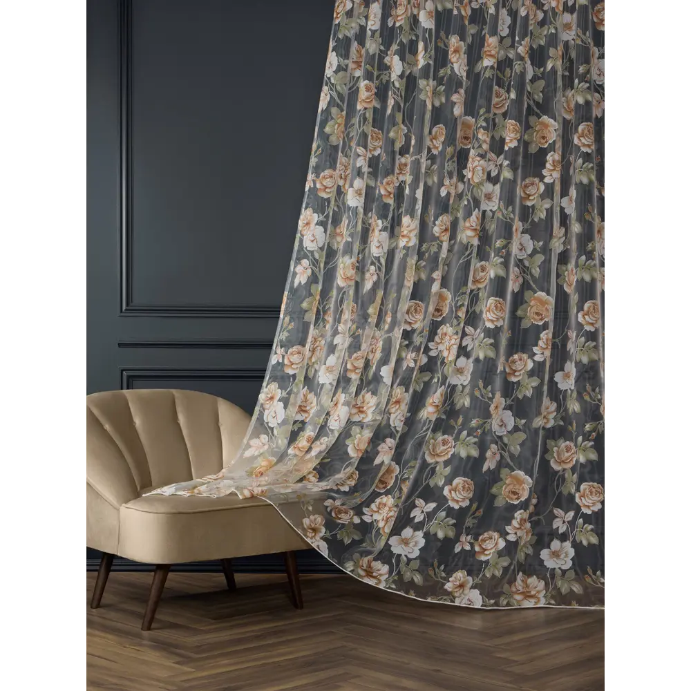 Фото 2 Штора Arya home 8001885870612 на шторной ленте 260x300 см цвет коричневый, зеленый Фото 2 Штора Arya home 8001885870612 на шторной ленте 260x300 см цвет коричневый, зеленый