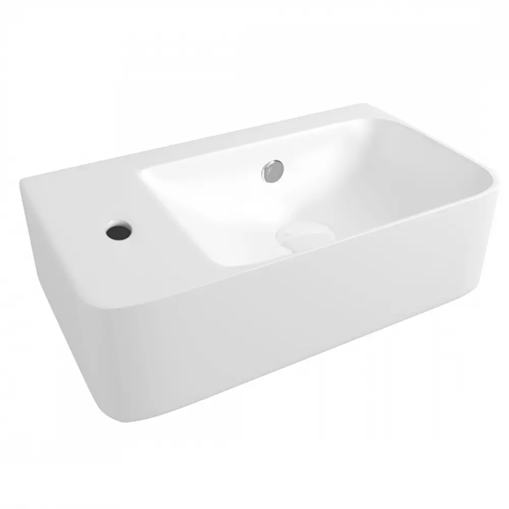 Фото Раковина для ванной JOKI Flumen JK9014077 подвесная отверстие под смеситель слева 45x26 см цвет белый Фото Раковина для ванной JOKI Flumen JK9014077 подвесная отверстие под смеситель слева 45x26 см цвет белый
