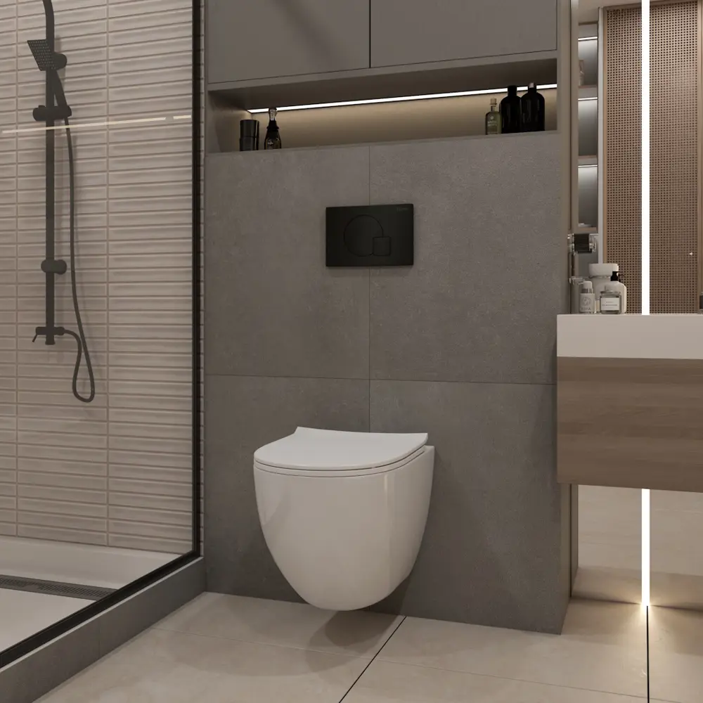 Фото 4 Комплект Teymi F13677 5 в 1 инсталляция с унитазом унитаз подвесной безободковый Lina Media кнопка черная Фото 4 Комплект Teymi F13677 5 в 1 инсталляция с унитазом унитаз подвесной безободковый Lina Media кнопка черная