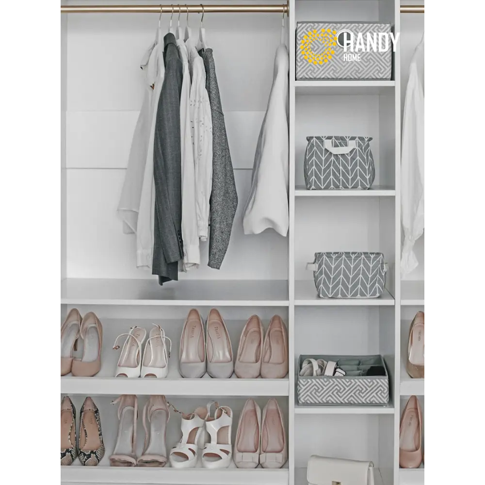 Фото 3 Короб Handy home Орнамент 16 секций 10x2x60 см нетканый цвет серый Фото 3 Короб Handy home Орнамент 16 секций 10x2x60 см нетканый цвет серый