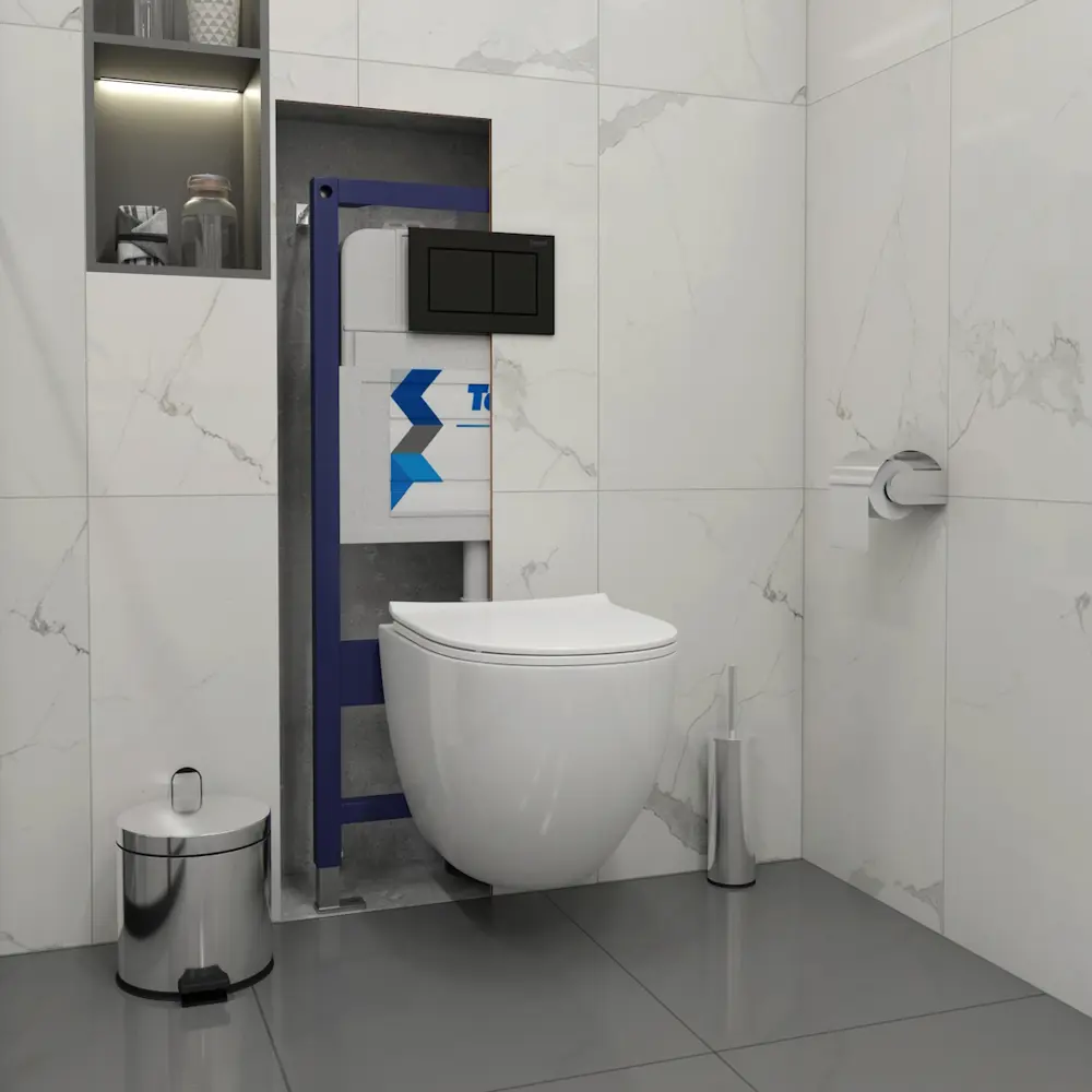 Фото 5 Комплект Teymi F00604: Инсталляция Aina 50, клавиша смыва Aina черная, унитаз Lina Media Фото 5 Комплект Teymi F00604: Инсталляция Aina 50, клавиша смыва Aina черная, унитаз Lina Media