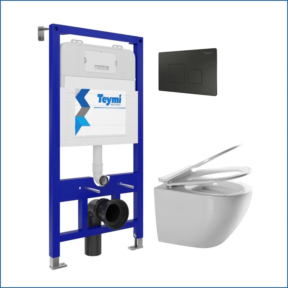 Фото 2 Комплект Teymi T70764 5 в 1: Инсталляция Aina 52 клавиша смыва Kati черная, подвесной унитаз с микролифтом Lina Media, крепеж Фото 2 Комплект Teymi T70764 5 в 1: Инсталляция Aina 52 клавиша смыва Kati черная, подвесной унитаз с микролифтом Lina Media, крепеж