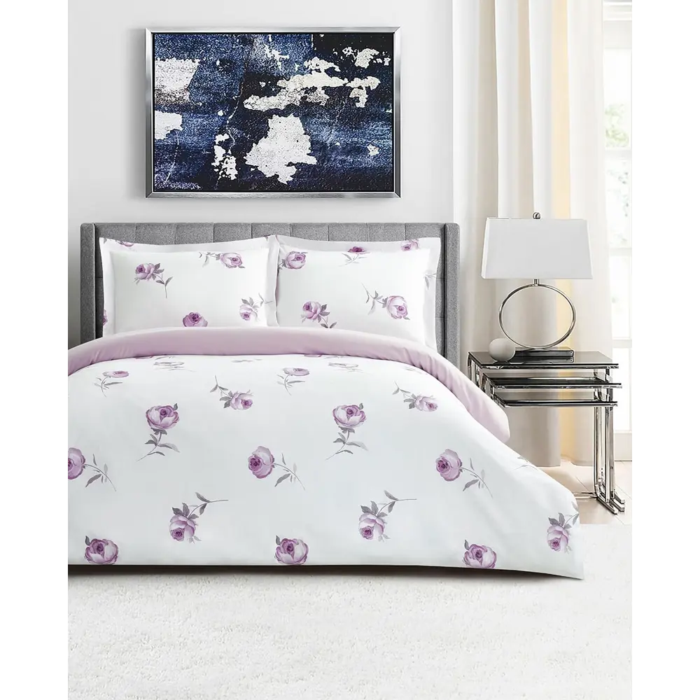 Фото Комплект постельного белья двуспальный Arya Home Heather сатин cиреневый Фото Комплект постельного белья двуспальный Arya Home Heather сатин cиреневый