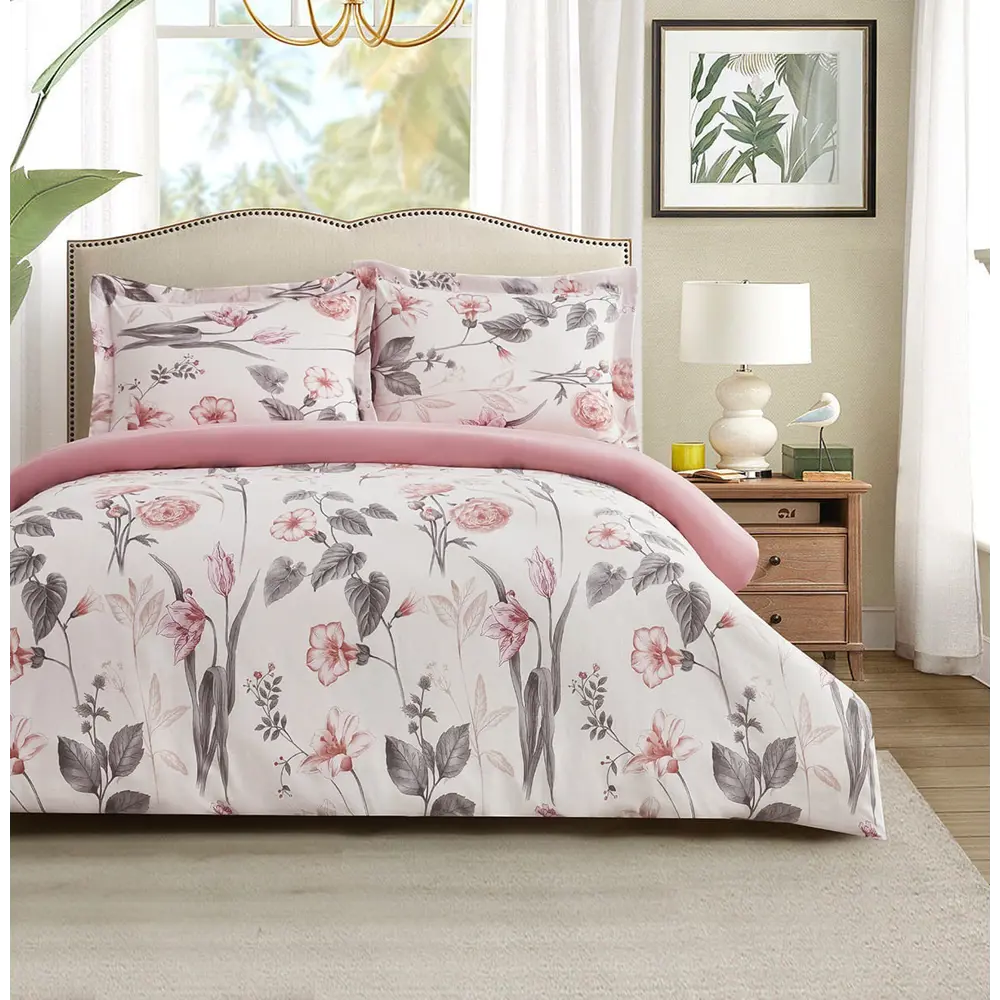 Фото 3 Комплект постельного белья семейный Arya Home Pinky хлопок розовый Фото 3 Комплект постельного белья семейный Arya Home Pinky хлопок розовый