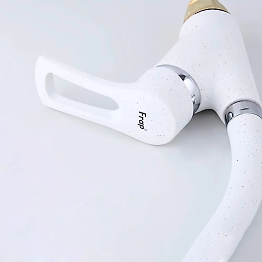 Фото 3 Смеситель для кухни Frap 37827 поворотный излив 24.3 см цвет белый