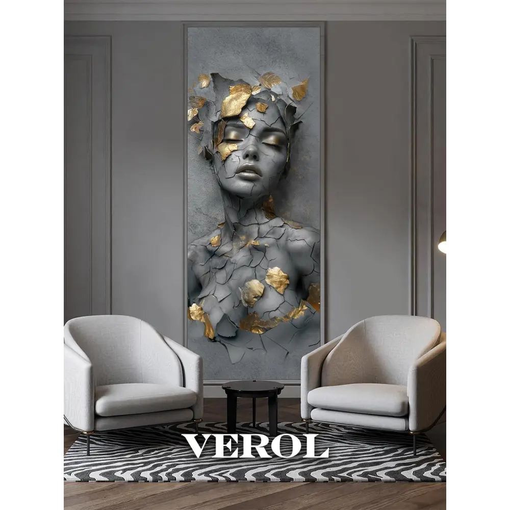 Фото 3 Фотообои флизелиновые 3D Verol Девушка барельеф темный с золотом 395-ФФО-05968 100x270 см Фото 3 Фотообои флизелиновые 3D Verol Девушка барельеф темный с золотом 395-ФФО-05968 100x270 см