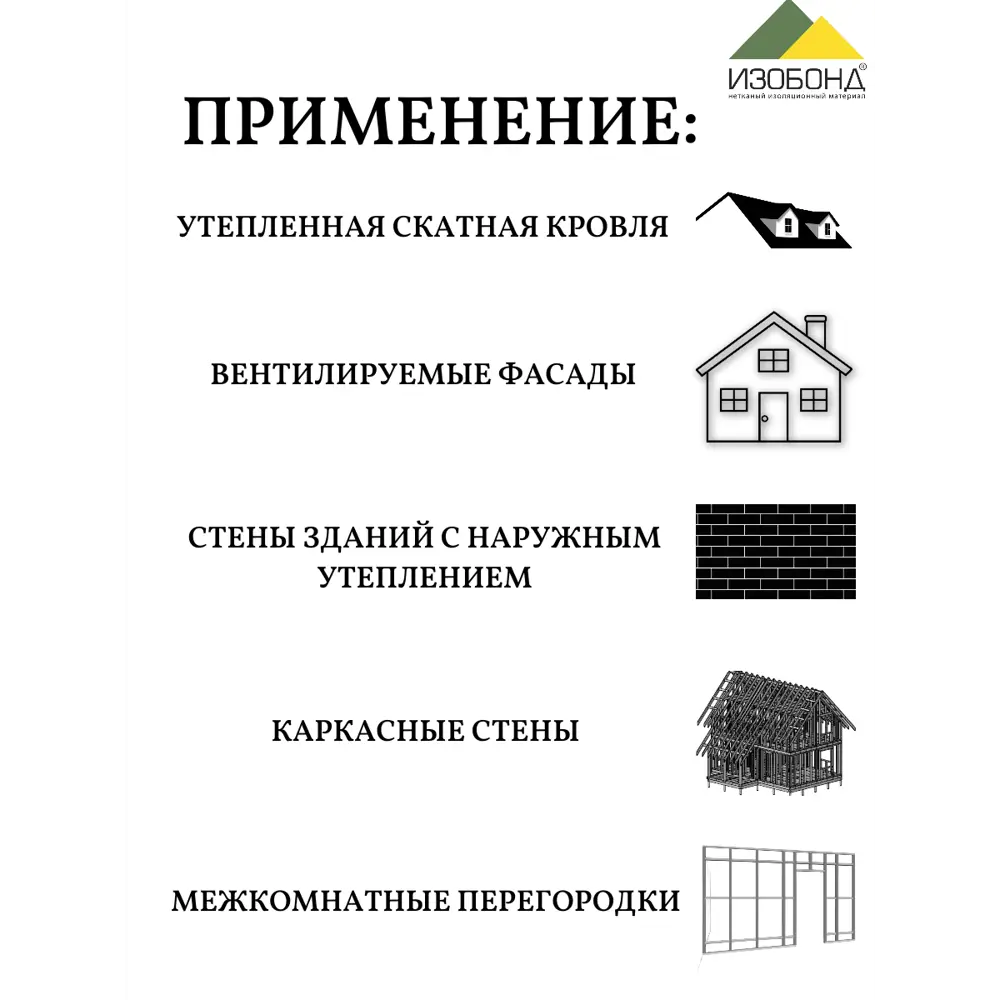 Фото 5 Гидро-ветрозащитная мембрана Изобонд A Eco 45г/м² 70м² Фото 5 Гидро-ветрозащитная мембрана Изобонд A Eco 45г/м² 70м²