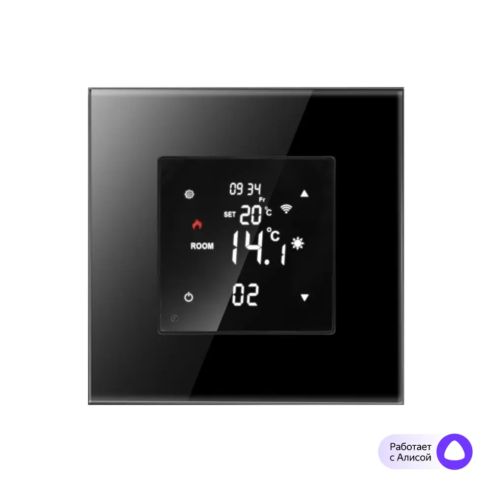 Фото Терморегулятор для теплого пола Smart aura SA-TE100B электронный с Wi-Fi цвет черный Фото Терморегулятор для теплого пола Smart aura SA-TE100B электронный с Wi-Fi цвет черный