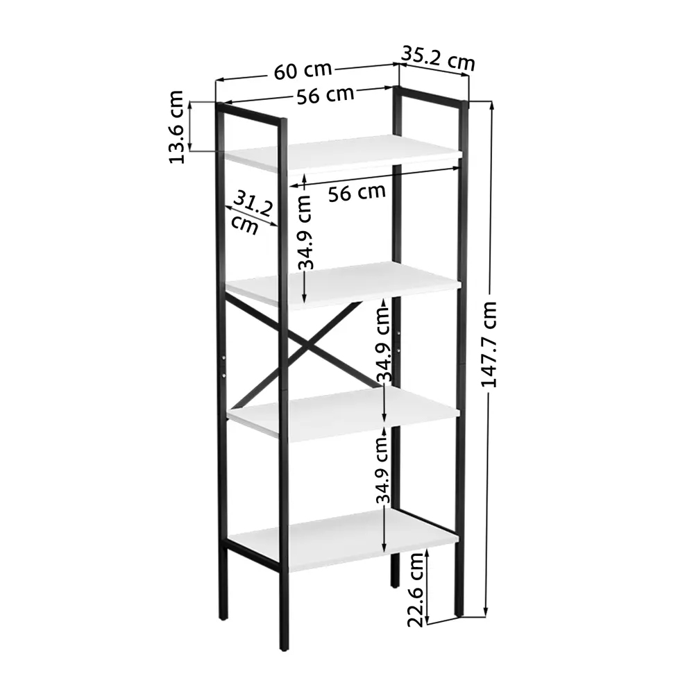 Фото 7 Стеллаж металлический Grostat home Strong 4 полки 60x147x35 см нагрузка до 20 кг металл цвет белый Фото 7 Стеллаж металлический Grostat home Strong 4 полки 60x147x35 см нагрузка до 20 кг металл цвет белый